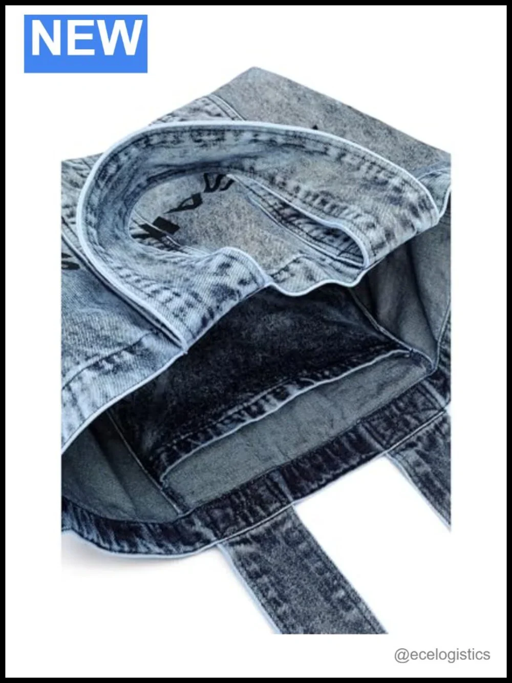 Lightweight Cotton Canvas Denim Tote Bag Shoulder Work Travel